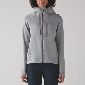 GRAY FLEECE PLEASE LULULEMON ZIP UP